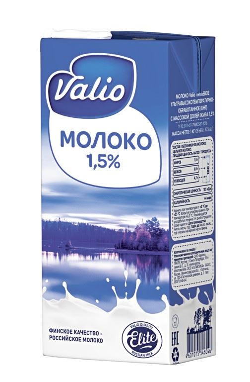 Valio Молоко ультрапастеризованное 1,5%, 1л БЗМЖ | Молоко | Vodalive