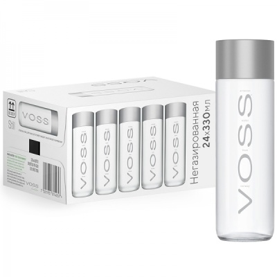 Картинка вода премиум класса восс/voss б/газ, пэт, 0,33л. 12 шт/уп