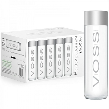 Картинка вода премиум класса восс/voss б/газ, пэт, 0,5л. 24 шт/уп