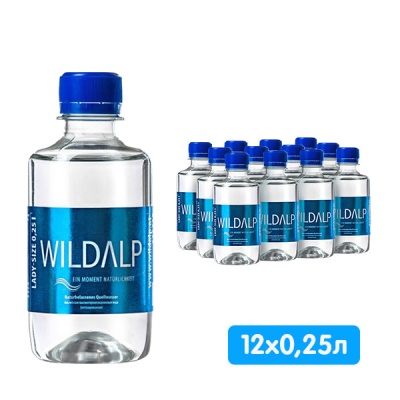 Картинка вода родниковая wildalp 0,25л б/газа пэт (12шт) 