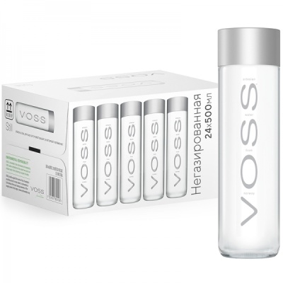 Картинка вода премиум класса восс/voss б/газ, пэт, 0,5л. 24 шт/уп