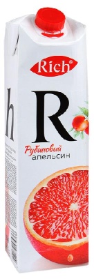 Картинка нектар rich "рубиновый апельсин" из апельсинов и моркови 100%, 1л(12шт).