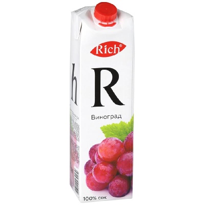 Картинка сок rich виноградный осветленный 100% 1л (12шт).
