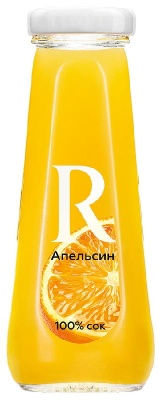 Картинка сок rich апельсиновый 100% 0,2л (12шт)