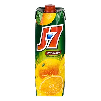 Картинка j-7 / джей-севен апельсин сок тет.пак. 1,00л (12 шт)